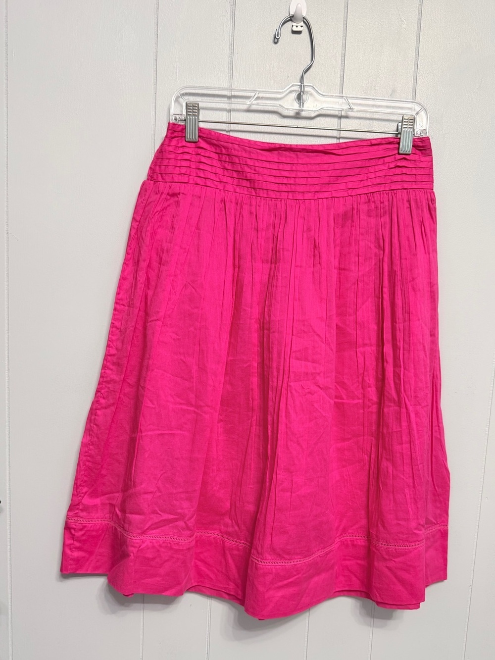 Studio West Bright Fuchsia Midi Cotton Skirt